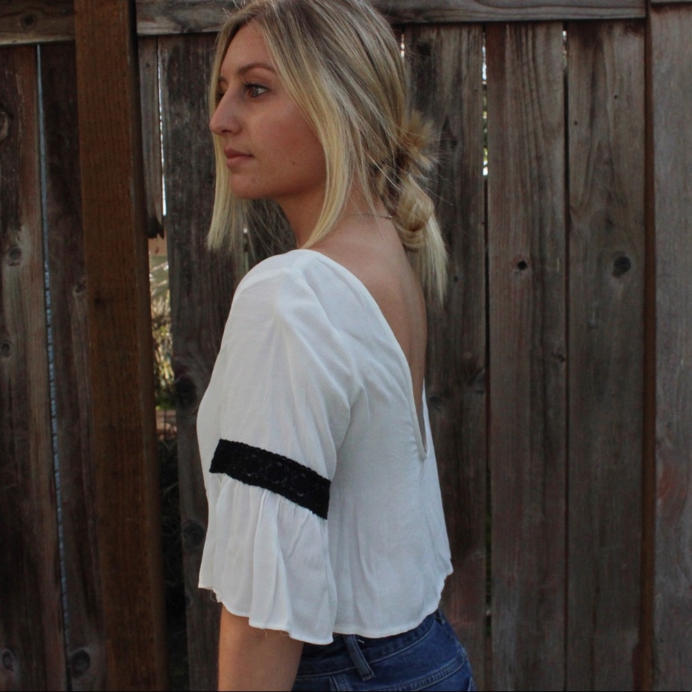LF White crop top.